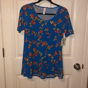 NWT LuLaRoe Perfect T Size XS Blue floral beauty!
